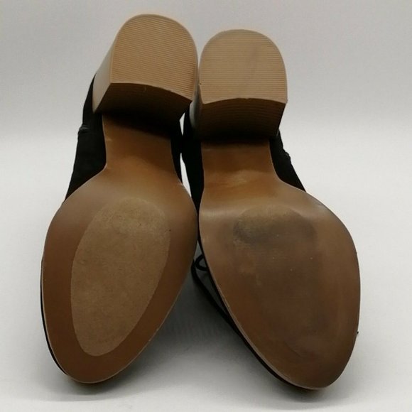 Lane Bryant Womens Ankle Bootie Black 10 Wide Block‎ Heel Side Zip Lace Up - Picture 4 of 10